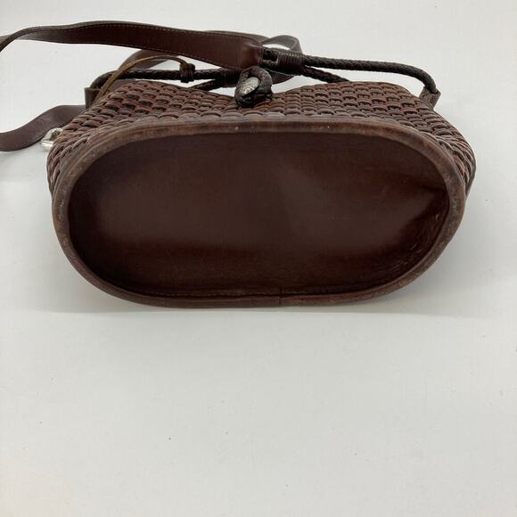 Brighton 652372 Brown leather basket weave crossbody - Picture 9 of 11
